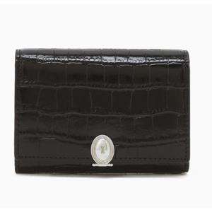 [질스튜어트ACC][25FW][AVENUE][지폐수납가능] 블랙 크로커 엠보 가죽 3단 반지갑JAWA5F801BK