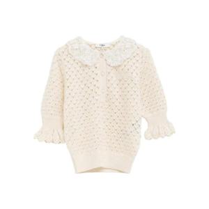 26 SS 끌로에 레이스 칼라 오픈 니트 스웨터 CH25AMP47590 TP439136042