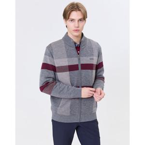 닥스 골프 남성 24FW 스테디셀러라이트 다운 방풍 체크 집업 니트 (GRAY) WGSW4D851G2