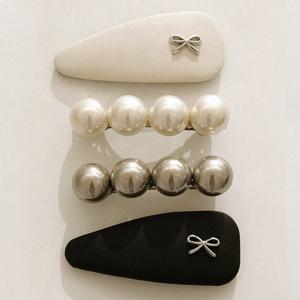 제이로렌 진주 자동핀 리본 딱핀 세트 H01331