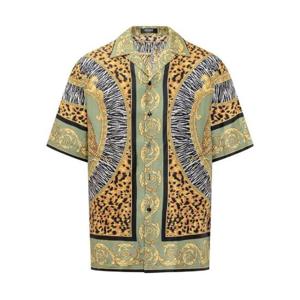 베르사체 레오파드 프린트 반팔 셔츠 10039261A15792 5G610 TP945205389