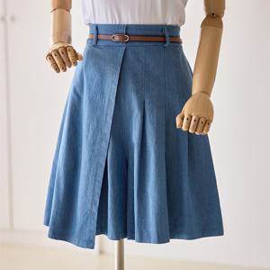 [한정수량] [커스텀에이블] 플리치 랩 데님 큐롯팬츠_T2507DP026B