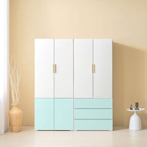 HZY546 4도어 이불장 3서랍 옷장 세트 1600