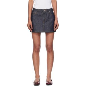 26 SS 아페쎄 여성 네이비 하이라이즈 데님 미니 스커트 252252F090004