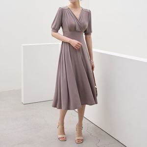 [한정수량] [모리스커밍홈] 겹브이넥 져지 여신 원피스_M2507OP083B
