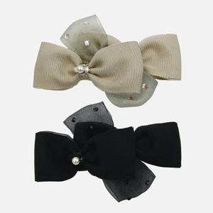 제이로렌 쉬폰 그로그랭 더블리본 큐빅 자동핀 H01442