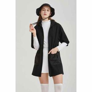 네버마인드올 여성 텐디 7부 후드 롱짚업 자켓_NF07SJC540BK