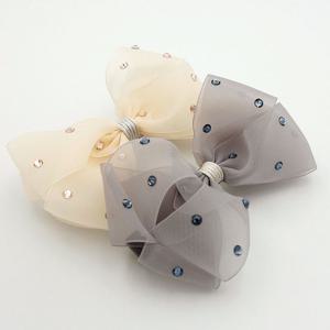 제이로렌 쉬폰 큐빅 도트 리본 자동핀 H01449