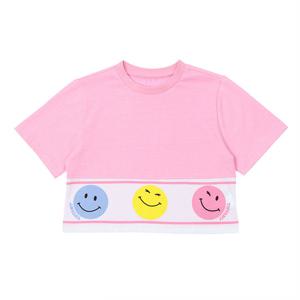 [티파니(백)]핑크 스마일 배색티(T42KBT060)