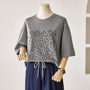 [한정수량] [커스텀에이블] 레오파드 루즈핏 티셔츠_T2508TS105C