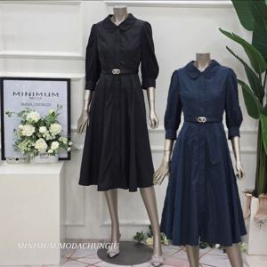 [미니멈]MD 카라넥 벌룬 백밴딩 앞집업 원피스  MD MMZCGWO8900