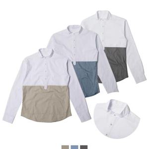 [모로엠]남성 헨리넥 배색 셔츠 DMG-SHA-Q4145768