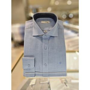 [듀퐁] (SE5FM21LS313SBU) 2025년FW 슬림핏 면 레이온 혼방 도비 블루셔츠