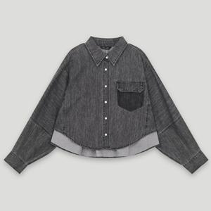 [코데즈컴바인] 데님 워싱 크랍트 셔츠 (CKC-DH502W8)