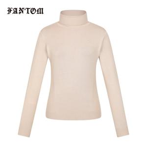 [팬텀] 여성 사선 포인트 베이직 터틀넥 니트