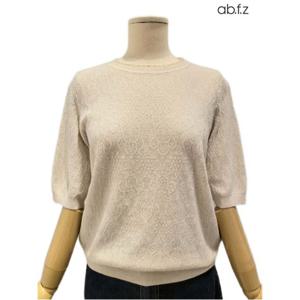 [에이비에프지]넥선 레이스 포인트 반팔 니트 APZ4QW33J