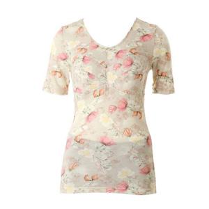 비너스  여성 부드러운 모달 꽃나염 반팔 컵런닝(VLGC609A)