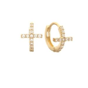 [로이드] 14K GOLD 십자가 큐빅 골드 원터치 귀걸이 LOFE2003G