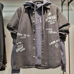 리트머스 HC34 남녀공용 전판 아트웍 긴팔 데님 SH LP3YU683