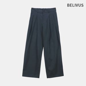 빌리버스 남자 투턱 슬랙스 와이드 팬츠 반밴딩 긴 면바지 BSEP005