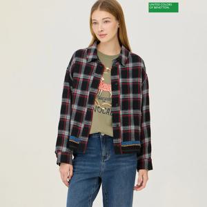 베네통 샬롯 체크 블라우스 BABLA5561