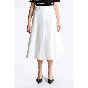 [타미힐피거종합관] 여성 코튼 플레어 미디 스커트 (T22F6WSC030WT2 YBR)