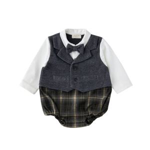 [밍크뮤]SC선물포장(브라운)샤를뮤체크바디슈트(35C1160401)2025가을겨울 신생아정장 백일 A