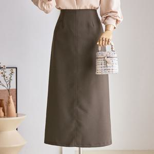 [한정수량] [커스텀에이블] [55~66]오피스 미디 일자 스커트_T2509SK058C