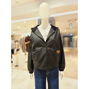 [르니앤맥코이]후드 단추 페이크 가죽점퍼 MM11JP403HJY