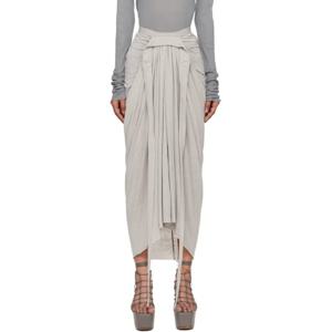 릭오웬스 스커트 오프 화이트 콘코르디안 드레이핑 미디 스커트 252232F092023