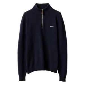 미우미우 스웨이드 패치 하프 지퍼 스웨터 MMLB75SOOO1748