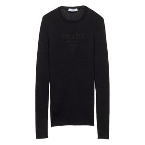프라다 슈퍼파인 골지 인타르시아 로고 스웨터 P24R1VS23211C8