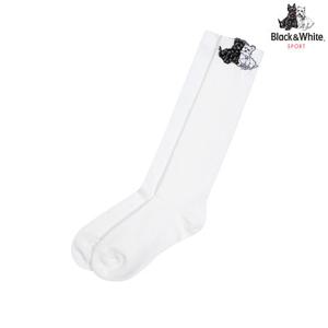 [블랙앤화이트] 여성 피콧 테리어 니삭스 8005LXSC_WHITE