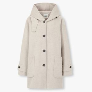 [톰보이]핸드메이드 후드 울혼방 하프코트 9175411981