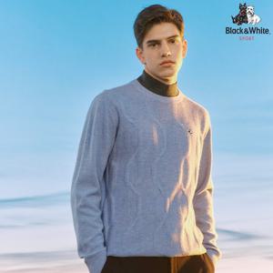 [블랙앤화이트]남성 캐시미어 이중 네크라인 하이넥 스웨터 2605GBCC_BLUE