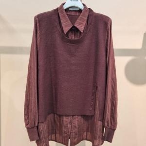 Drstijl HC34 구김없는소매.안감블라우스 몸판니트셋트 가을 블라우스 D2533bl13