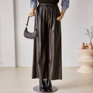 [한정수량] [커스텀에이블] 허리밴딩 와이드 레자 팬츠_T2510PT610C