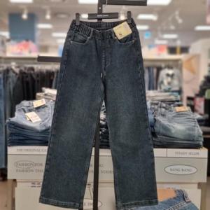 뱅뱅 HC21 여성밴딩기모와이드크롭청바지 NQL763