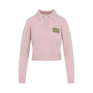 마르니 버튼 로고 아플리케 폴로 탑 POMD0060A0UFX325