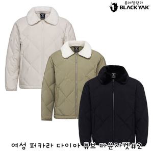 블랙야크 여성 무봉제 패브릭 숏다운 여성 퍼카라 다이아 튜브 다운자켓 1BYPAWU523