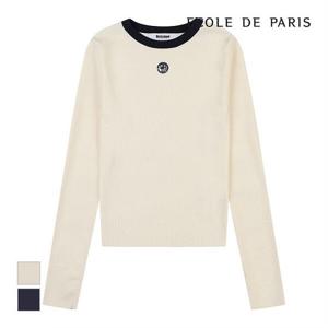 [에꼴드파리][에꼴드파리] 라운드넥 배색 니트_RB32KKCM31Z (P00