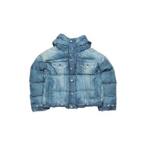 아크네 데님 후드 패딩 재킷 A90680