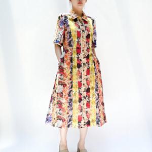 [비꼴리끄(여성)]레이스 하프소매 원피스 B242WO3320