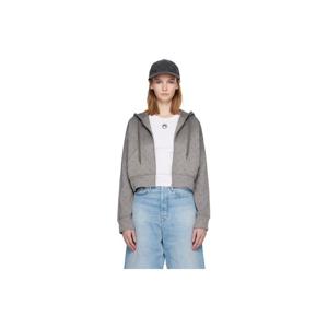 26 SS 마린세르 여성 그레이 페이딩 워싱 문 플리스 크롭 집업 후드티 252020F097005