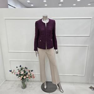 [미니멈]MZCGWJ8970WN 라운드넥 트위드 자켓