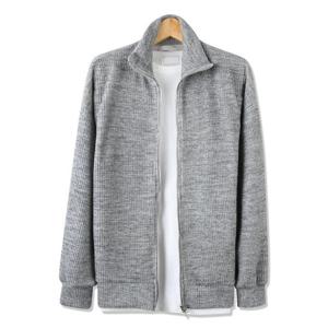 남자 베이직 반집업 하이넥 골지 긴팔 니트 RB-KN-Q003-그레이