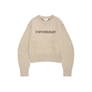 커버낫긴팔티 JQS CO2404KT81-OT 우먼 쿠퍼 로고 니트 Oatmeal