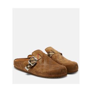 버버리 체크 스웨이드 클로그 P01064126