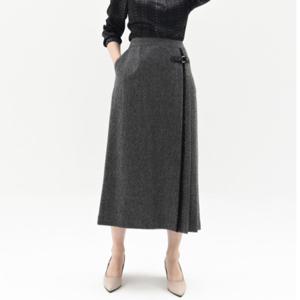 [비꼴리끄(여성)]울 크로스체크 비조 랩스커트 B234WK1020