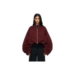 드리스반노튼 후드 레드 드레이핑 저지 트랙 재킷 252358F097006